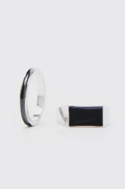 2 Pack Rings | BoohooMAN UK