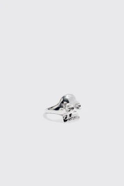 4 Pack Rings In Silver | BoohooMAN UK