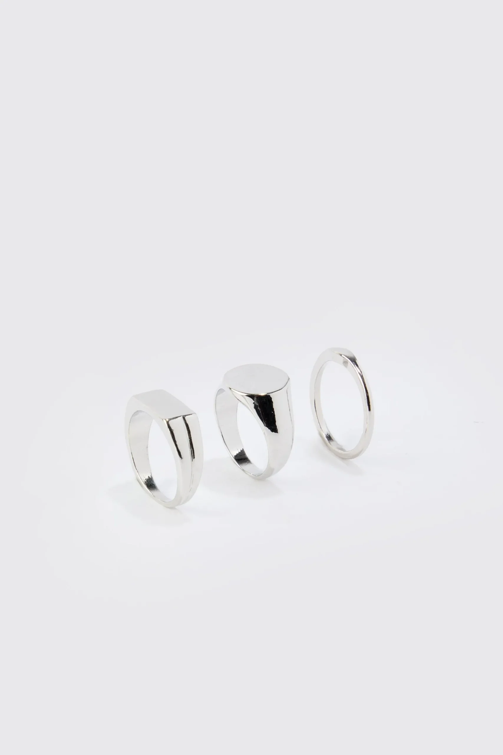 3 Pack Signet Rings | BoohooMAN UK