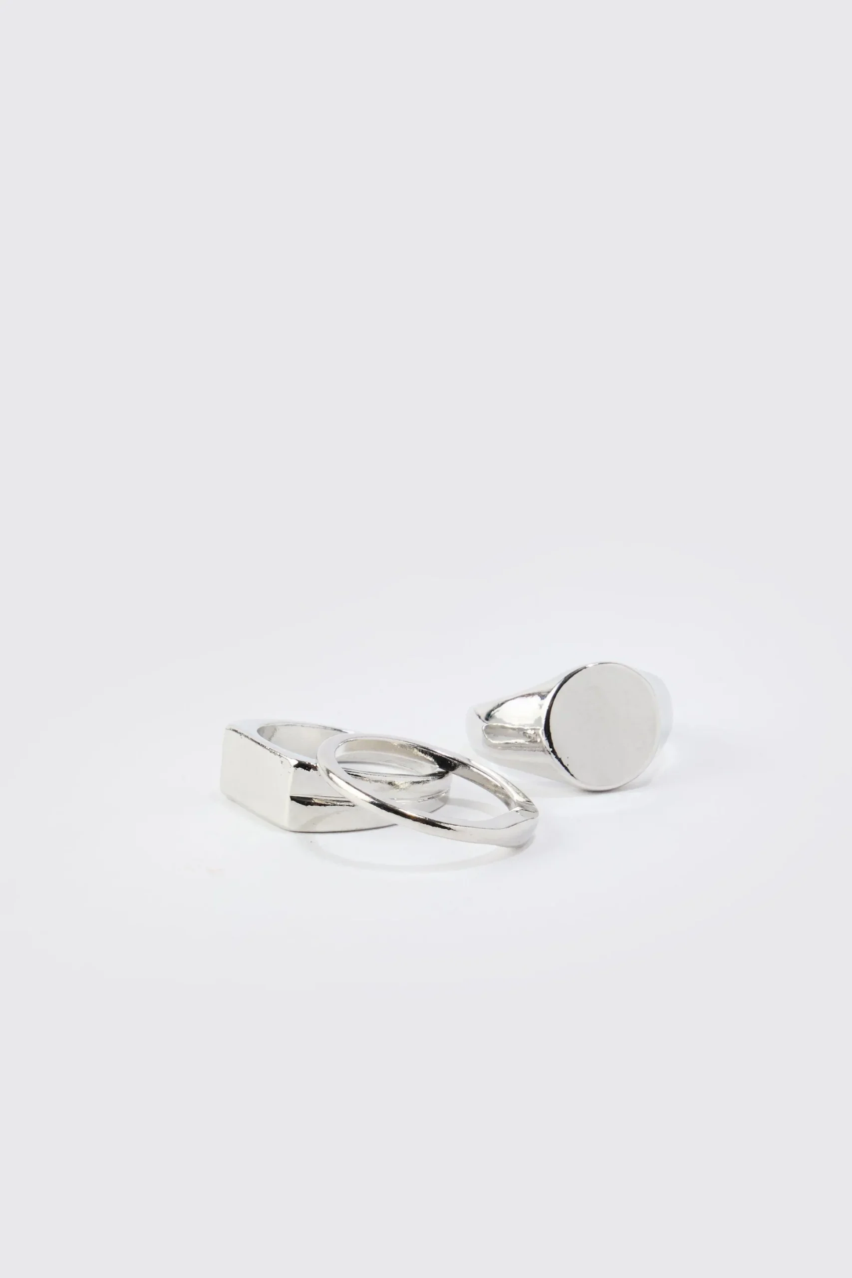 3 Pack Signet Rings | BoohooMAN UK