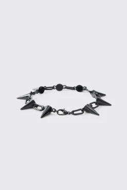 2 Pack Spike Chain Bracelets | BoohooMAN UK