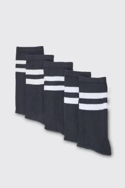 5 Pack Sport Stripe Socks | BoohooMAN UK