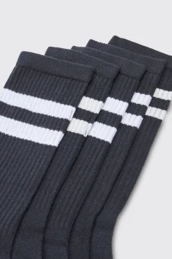 5 Pack Sport Stripe Socks | BoohooMAN UK
