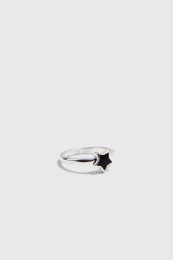 3 Pack Star Graphic Rings In Silver | BoohooMAN UK