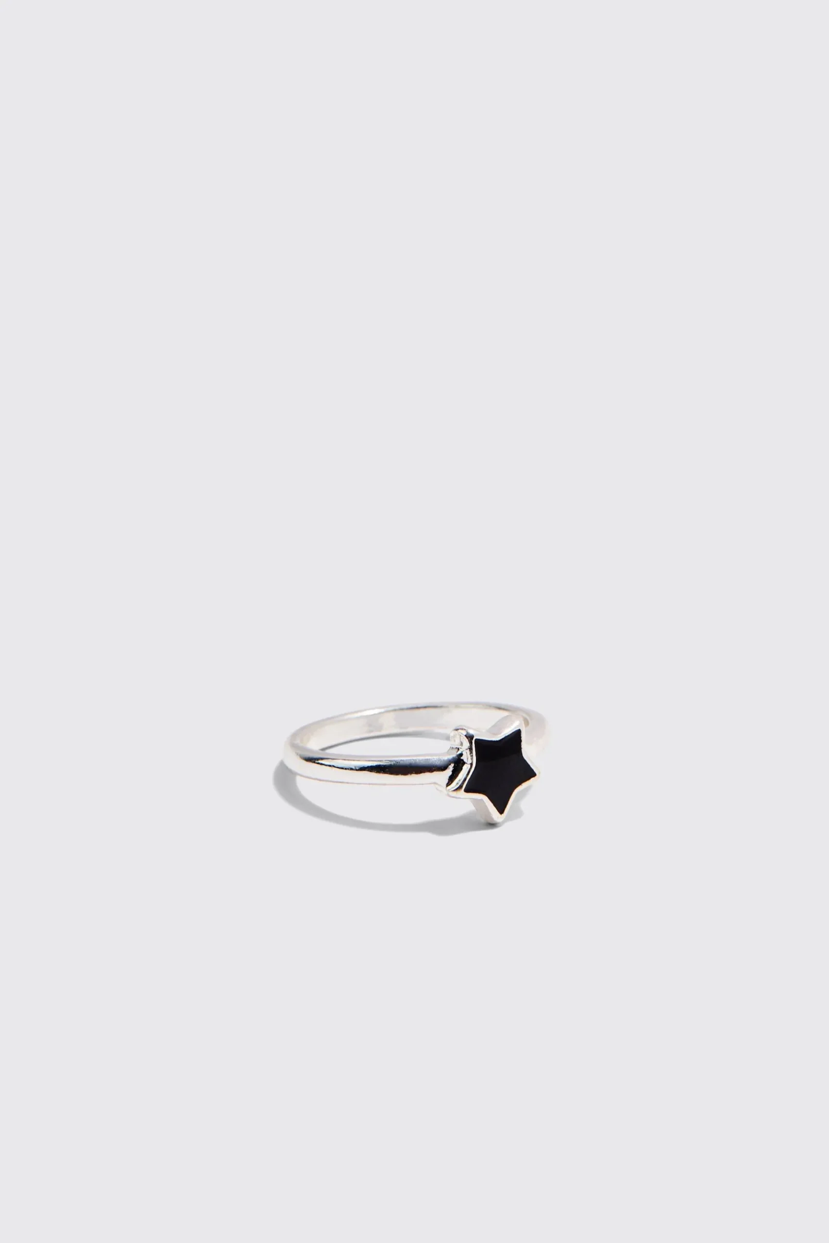 3 Pack Star Graphic Rings In Silver | BoohooMAN UK