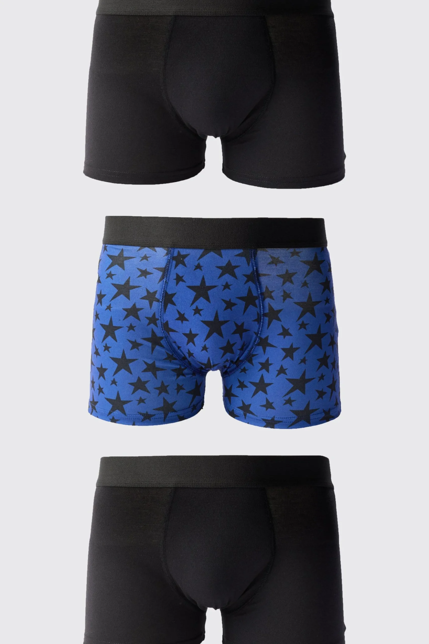 3 Pack Star Printed Boxers | BoohooMAN UK