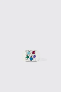 3 Pack Stone Rings | BoohooMAN UK