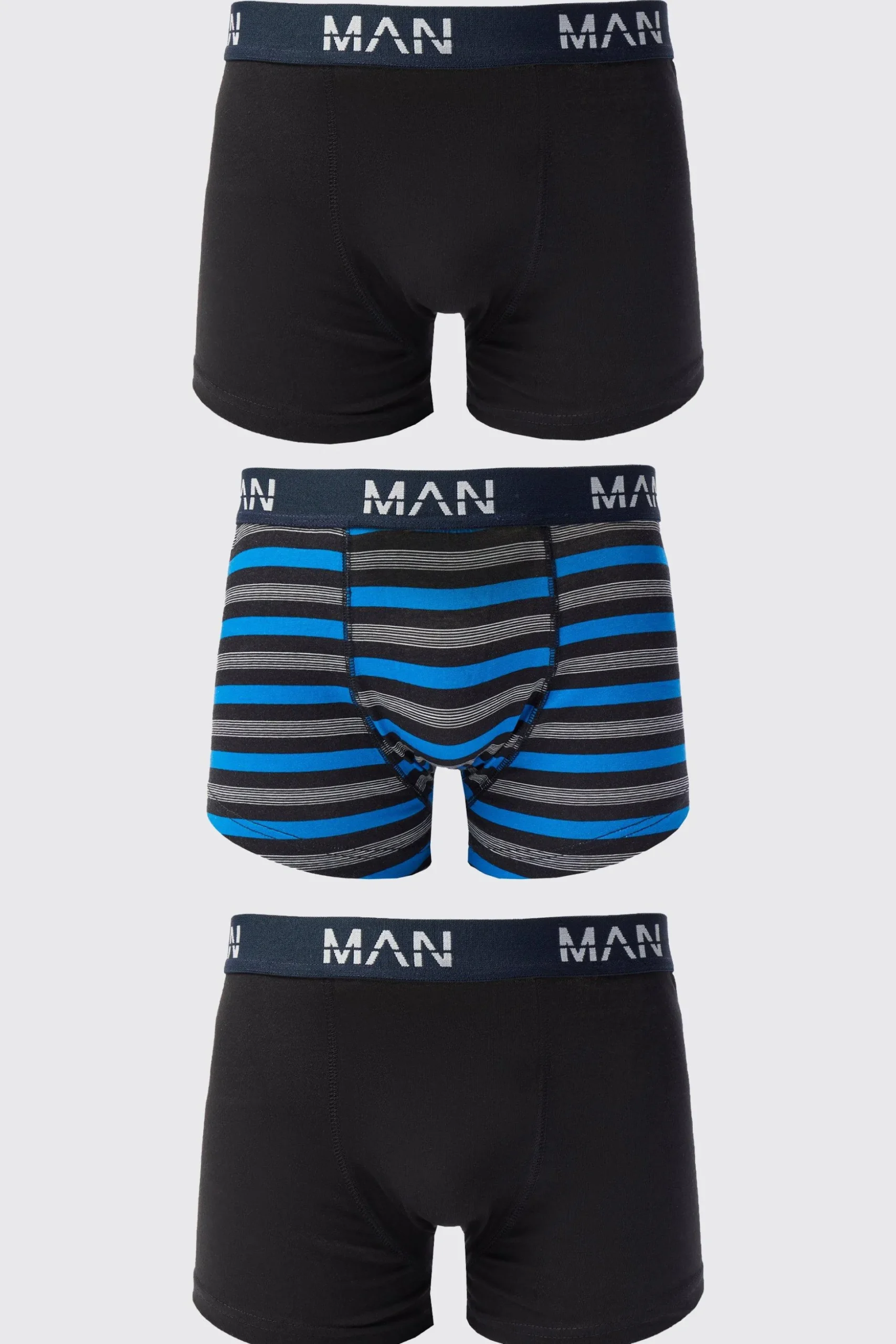 3 Pack Stripe Boxers | BoohooMAN UK