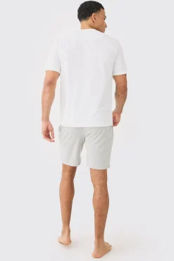 2 Pack T-shirt & Short Lounge Set | BoohooMAN UK