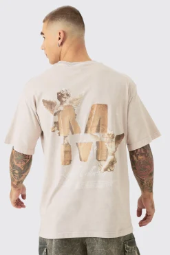 Acid Wash M Cherub Graphic T-shirt | BoohooMAN UK