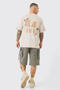 Acid Wash M Cherub Graphic T-shirt | BoohooMAN UK
