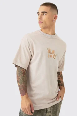 Acid Wash M Cherub Graphic T-shirt | BoohooMAN UK
