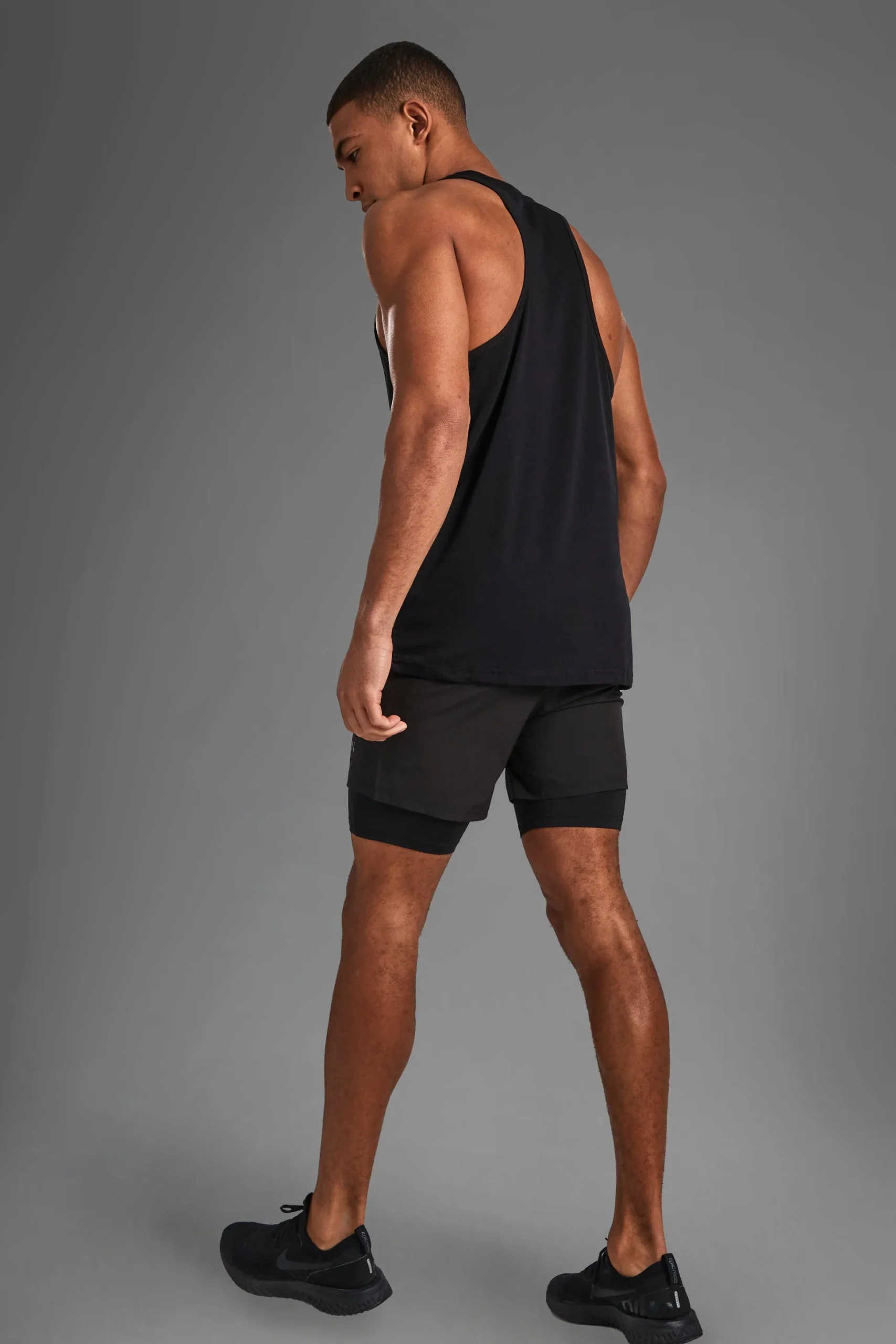 Active Gym Reg Fit Racer Tank | BoohooMAN UK