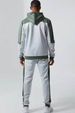 Active Mesh Panel Zip Through Tracksuit | BoohooMAN UK
