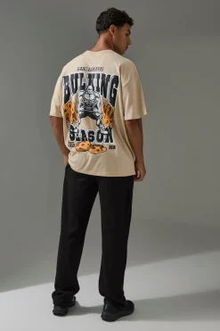 Active Oversized Bulking Season T-shirt | BoohooMAN UK