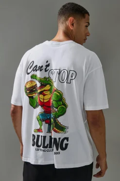 Active Oversized Can't Stop Bulking T-shirt | BoohooMAN UK