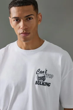 Active Oversized Can't Stop Bulking T-shirt | BoohooMAN UK