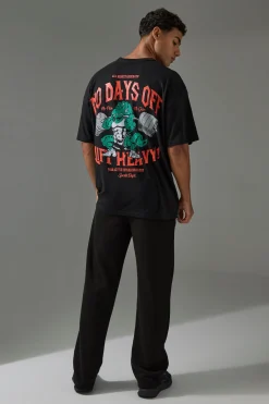 Active Oversized No Days Off Lift Heavy T-shirt | BoohooMAN UK