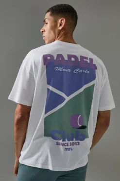 Active Oversized Padel Club Graphic T-shirt | BoohooMAN UK