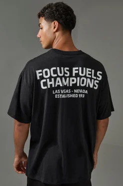 Active Oversized UFC Focus Fuels Champions License T-shirt | BoohooMAN UK