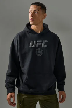 Active Oversized UFC Puff Print License Hoodie | BoohooMAN UK