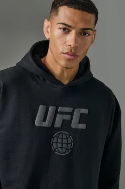 Active Oversized UFC Puff Print License Hoodie | BoohooMAN UK