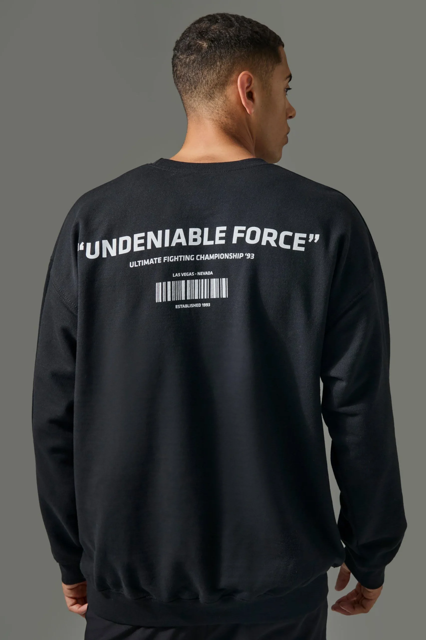 Active Oversized UFC Undeniable Force License Sweatshirt | BoohooMAN UK