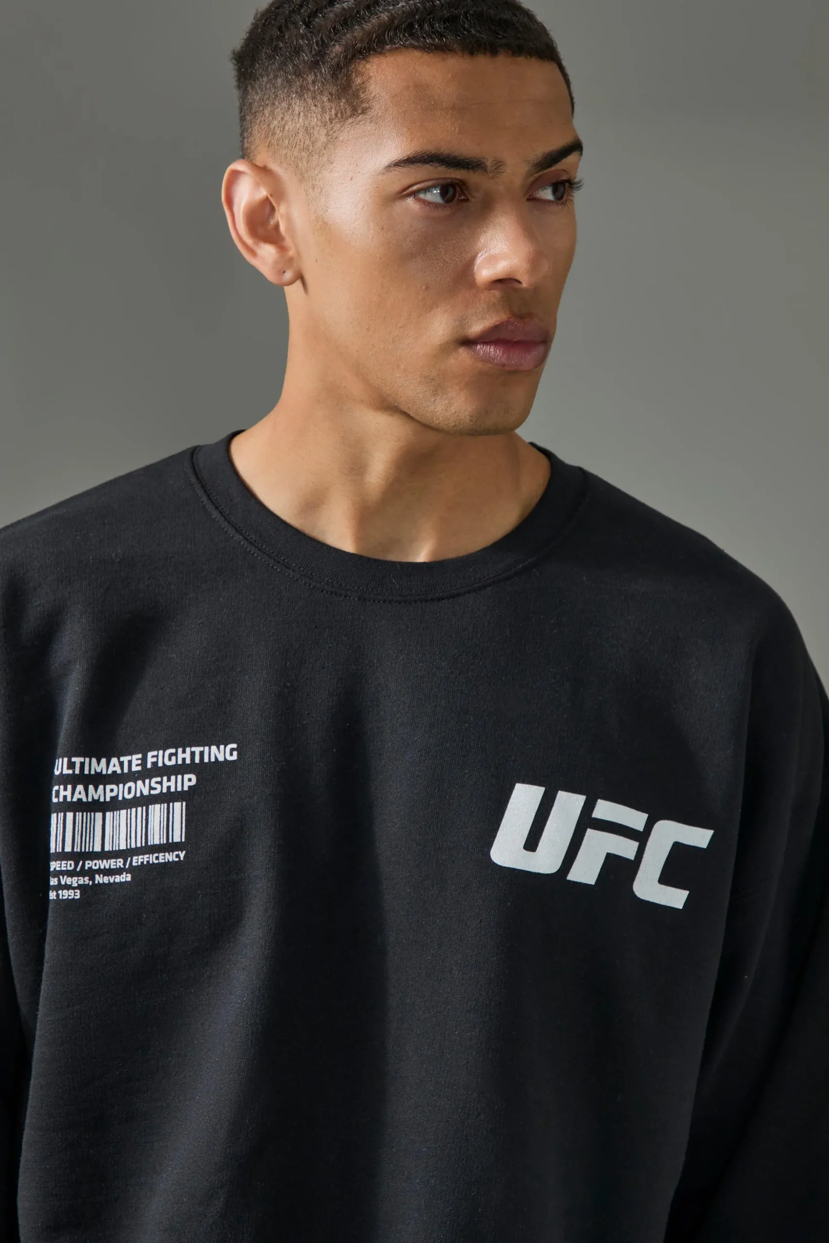 Active Oversized UFC Undeniable Force License Sweatshirt | BoohooMAN UK
