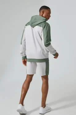 Active Scuba Mesh Panel Zip Through Short Tracksuit | BoohooMAN UK