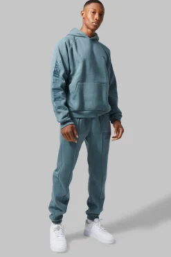 Active Training Dept Boxy Hooded Tracksuit | BoohooMAN UK