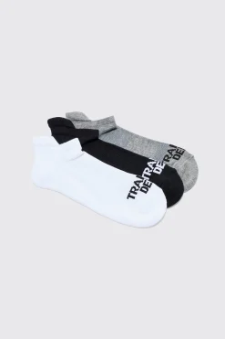 Active Training Dept Cushioned Trainer 3 Pack Socks | BoohooMAN UK