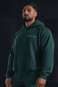 Active Training Dept Oversized Boxy Hoodie | BoohooMAN UK