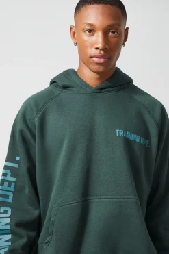 Active Training Dept Oversized Boxy Hoodie | BoohooMAN UK
