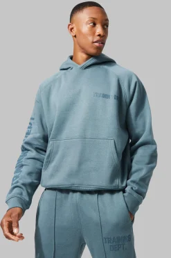 Active Training Dept Oversized Boxy Hoodie | BoohooMAN UK