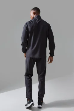 Active Training Dept Panelled Regular Fit Funnel Neck Jacket | BoohooMAN UK