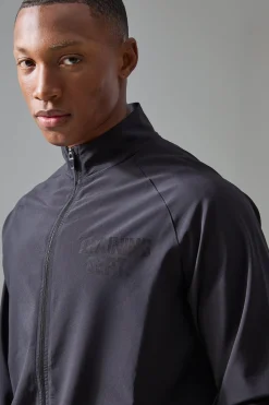 Active Training Dept Panelled Regular Fit Funnel Neck Jacket | BoohooMAN UK