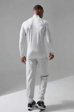 Active Training Dept Perforated Slim Fit 1/4 Zip Top | BoohooMAN UK
