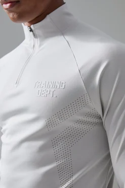 Active Training Dept Perforated Slim Fit 1/4 Zip Top | BoohooMAN UK