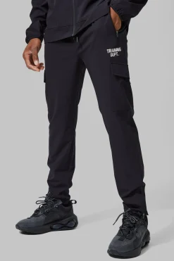 Active Training Dept Tapered Cargo Joggers | BoohooMAN UK