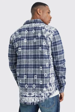 All Over Large Scale Bandana Check Shirt | BoohooMAN UK