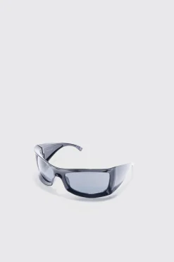 Angled Plastic Sunglasses | BoohooMAN UK