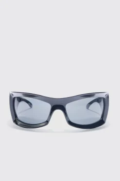Angled Plastic Sunglasses | BoohooMAN UK