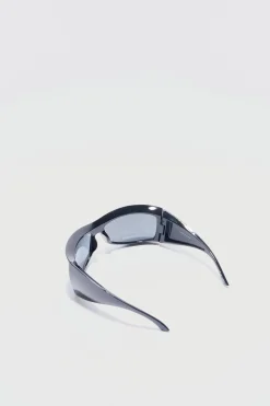 Angled Plastic Sunglasses | BoohooMAN UK