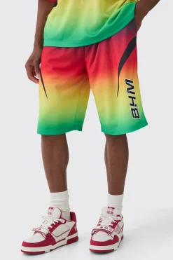 Applique Moto Mesh Long Length Basketball Shorts | BoohooMAN UK