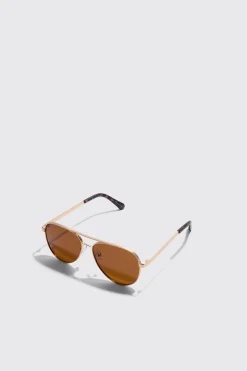Aviator Matte Sunglasses | BoohooMAN UK