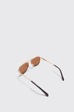 Aviator Matte Sunglasses | BoohooMAN UK