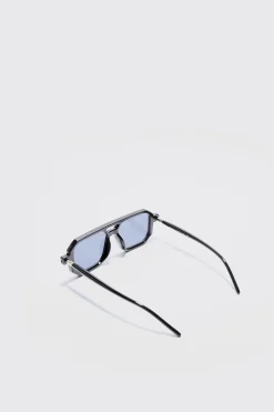 Aviator Sunglasses In Black | BoohooMAN UK