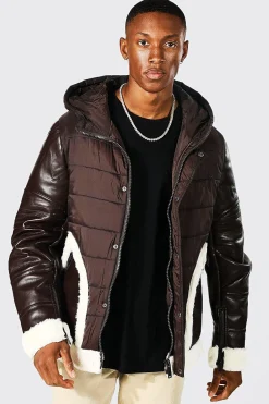 Aviator With Puffer Body Styling | BoohooMAN UK