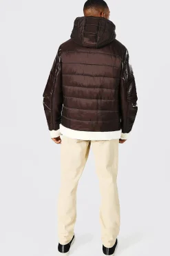 Aviator With Puffer Body Styling | BoohooMAN UK