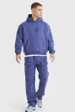 B Cargo Pocket Gusset Tracksuit | BoohooMAN UK